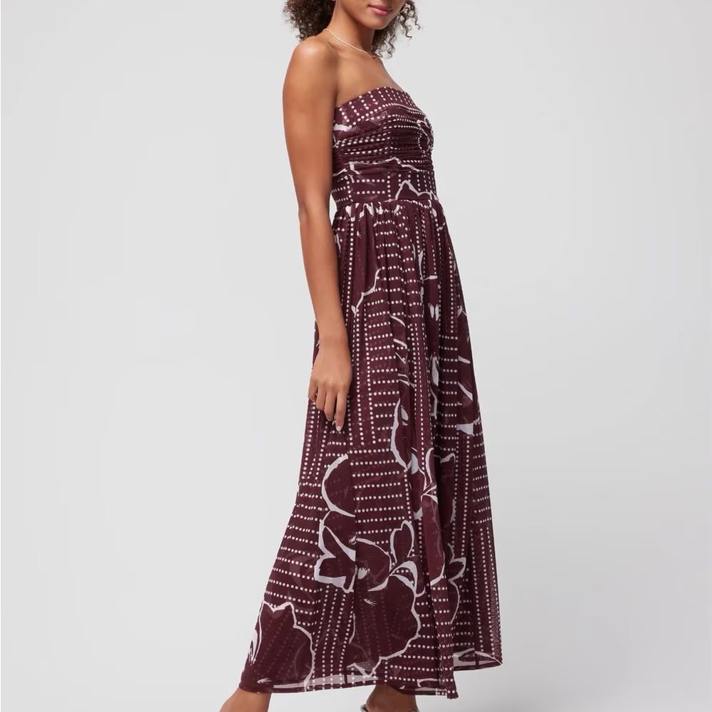 White House Black Market Red Strapless Sundress